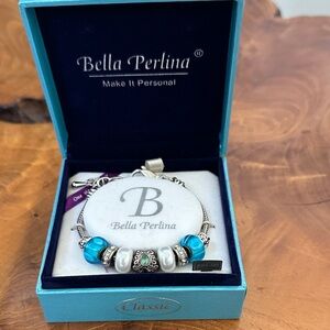 Bella Perlina Blue and Silver Beaded Bracelet